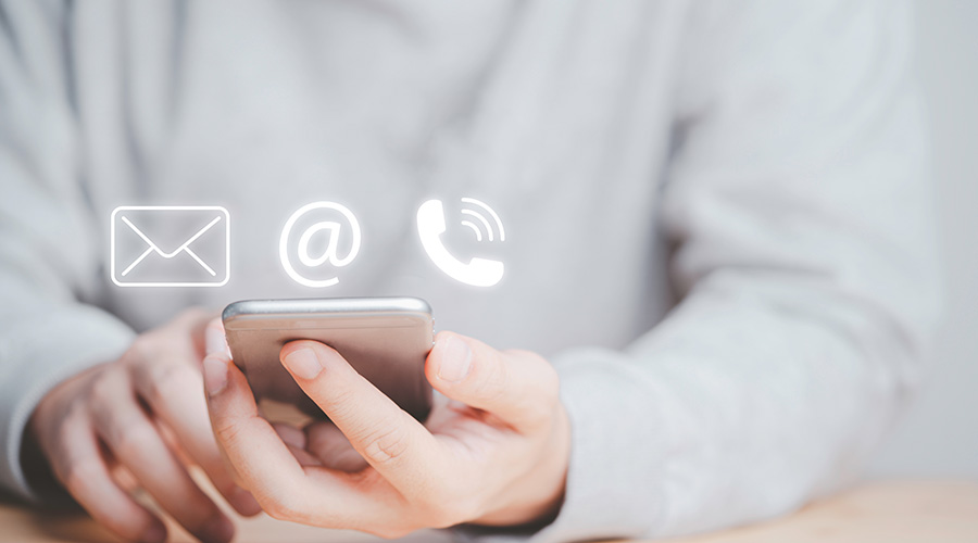 Businessman,Using,Smartphone,For,Webpage,Business,Contact,Include,E-mail,Address